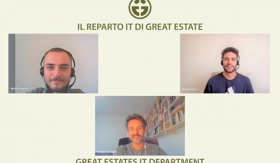 Il reparto IT di Great Estate: Francesco Cigna, Manuel Pucci e Mihai Grigore