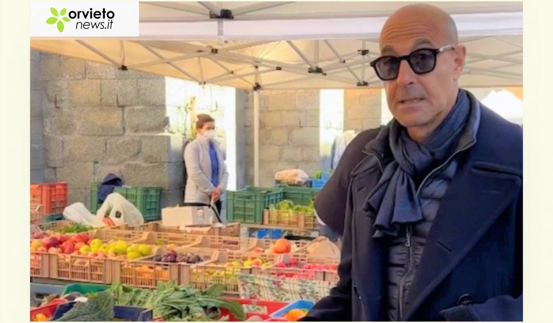 Hollywood star walking around Umbria: Stanley Tucci in Orvieto